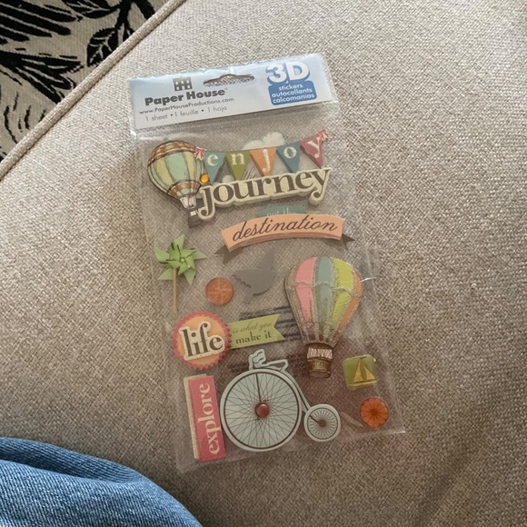 PAPER HOUSE Sticker Sheets - Lot of 2 - Beach /Travel - Journey (3D) - Brand New - Picture 3 of 5